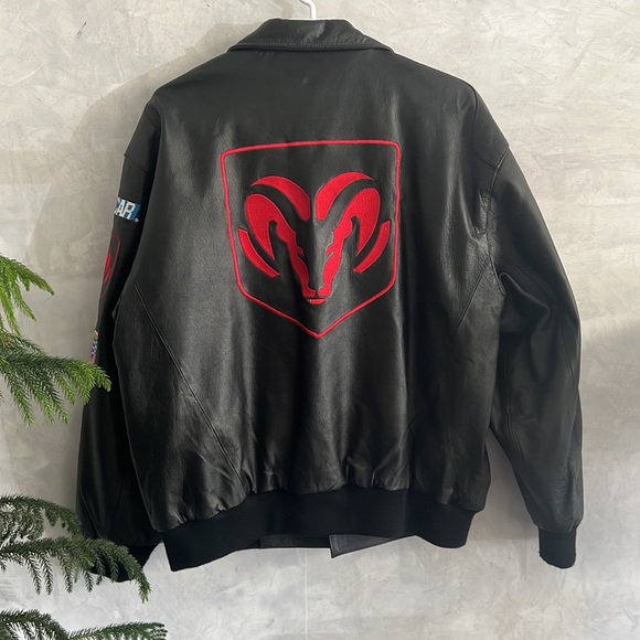 Jeff Hamilton -Bill Elliott NASCAR Winston Cup Series Dodge Leather Jacket - Picture 9 of 11